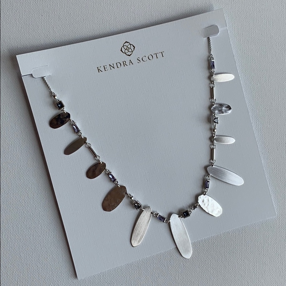 Kendra Scott Airella Crystal & Silver Necklace NEW